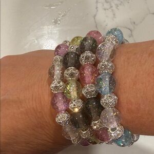 Sparkling Multicolor Beaded Bracelet Set